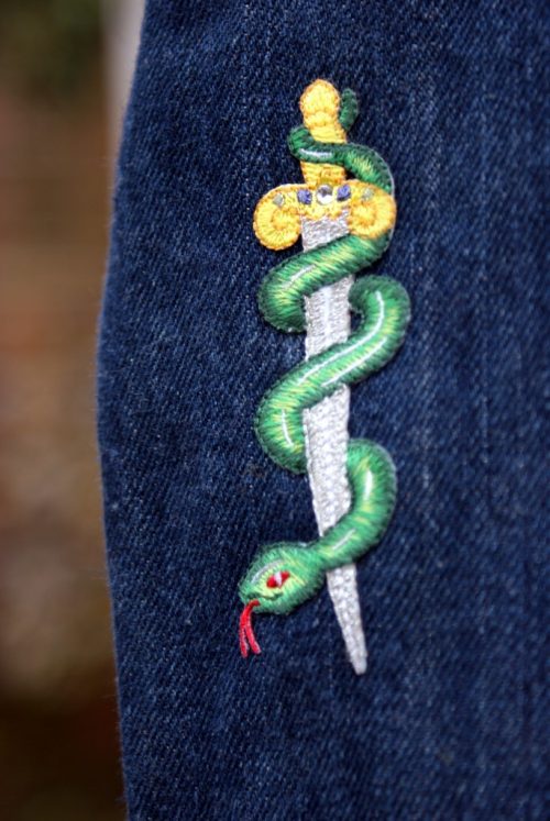 Sword & Snake Iron-on Patch